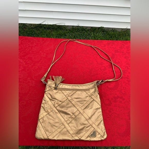 Roxy Purse metallic bronze Y2k‎ bag spring summer tassel braided - Picture 3 of 9